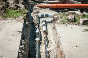 underground pipeline system under construction