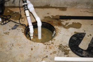 sump pump in home basement