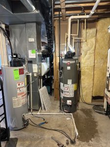 water heater install in basement